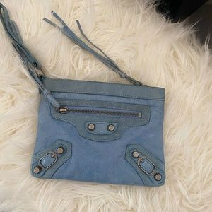 BALENCIAGA lambskin leather wristlet